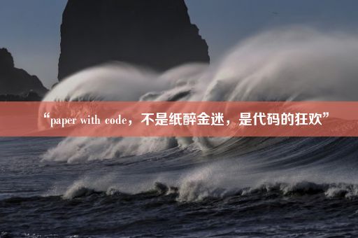 “paper with code，不是纸醉金迷，是代码的狂欢”